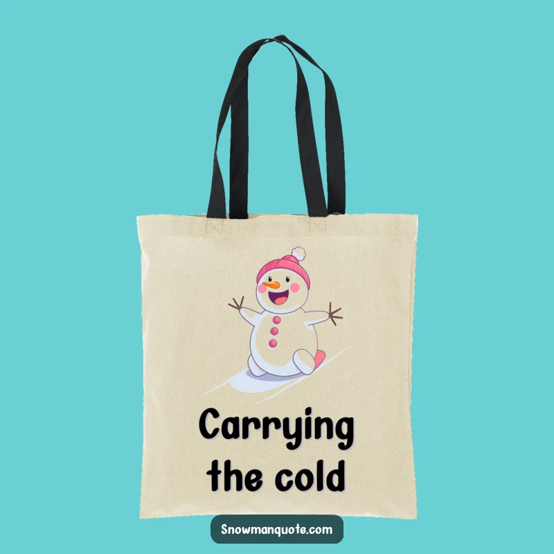 Funny Snowman Rolling Tote Bag - Cheerful Winter Fun Funny Gift
