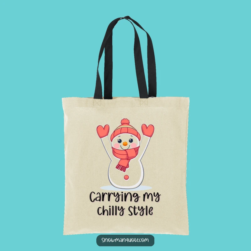 Funny Snowman Scarf Tote Bag - Cheerful Winter Accessory