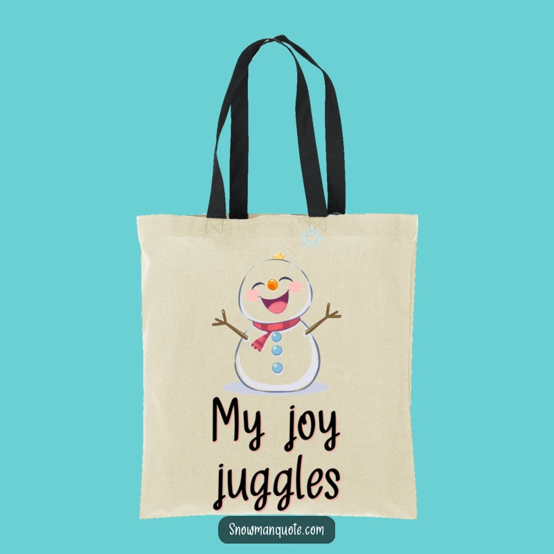 Funny Tickled Snowman Tote Bag - Giggling Winter Fun Carry-All Gift