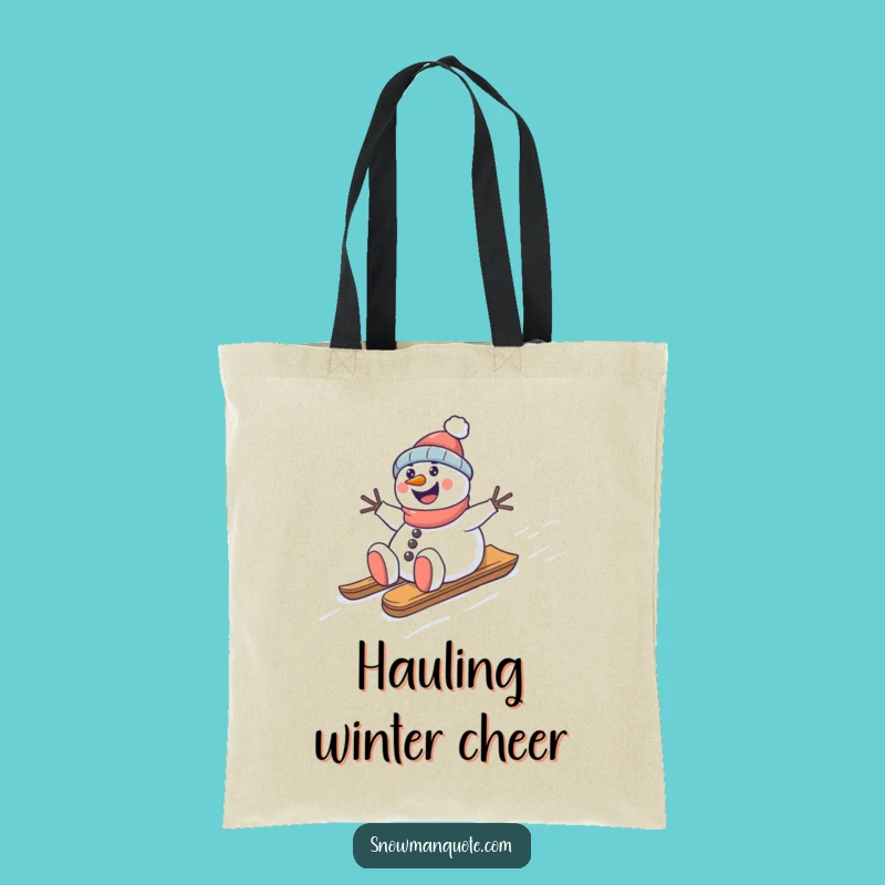 Funny Snowman Sledding Tote Bag: Hilarious Winter Accessory for Outings