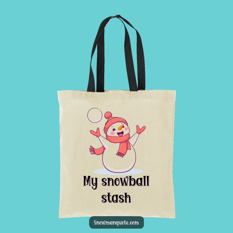 Funny Snowman Snowball Tote Bag: Carry Winter Joy, Delighted Pal, Practical Funny Gift
