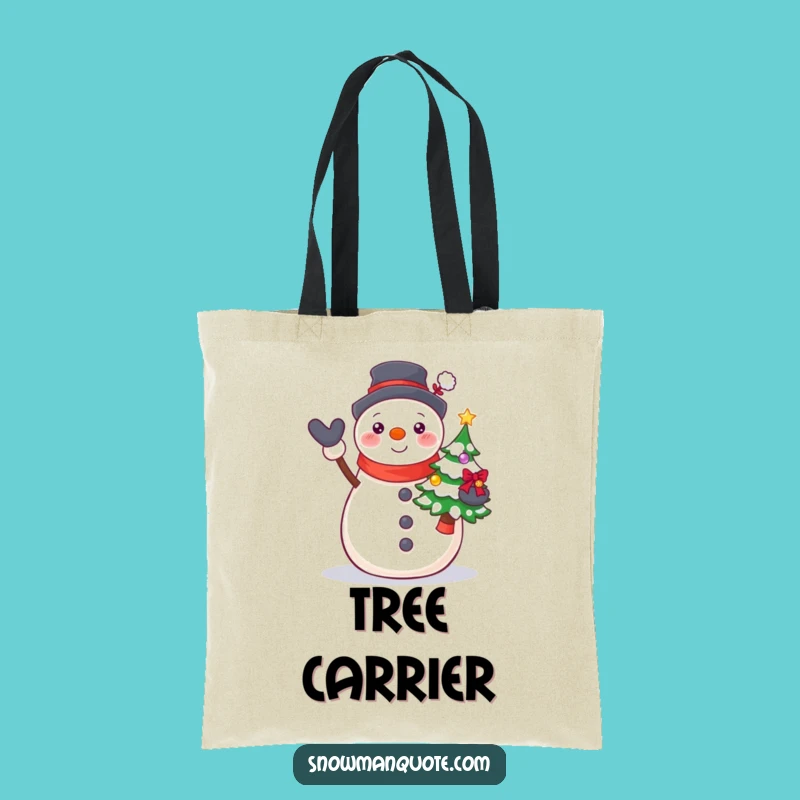 Funny Proud Snowman Tree Tote Bag: Carry Holiday Spirit