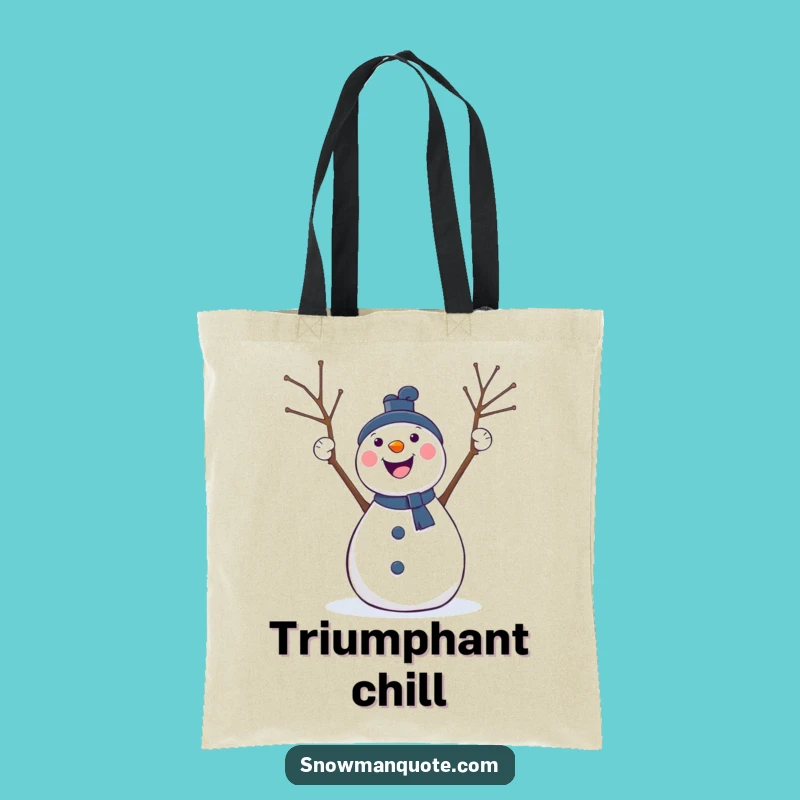Funny Cheering Snowman Tote Bag: Carry Your Joyful Winter Spirit