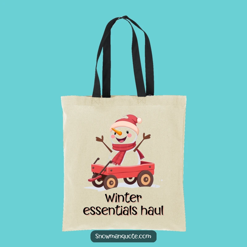 Funny Snowman Wagon Ride Tote Bag - Stylish Accessory and Perfect Funny Gift
